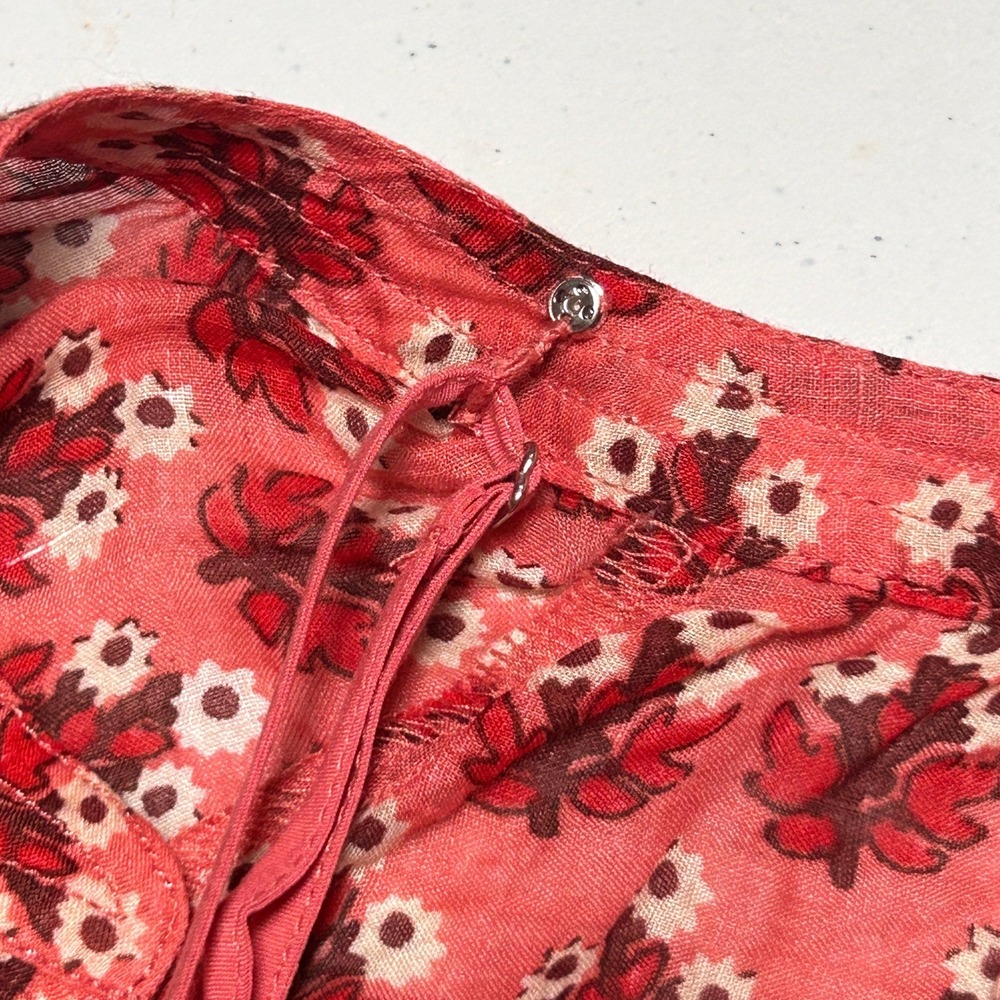 J.Crew Cabana Mini Dress M NWT Ramie Block Print Coral Floral Slip $198 - Picture 16 of 16
